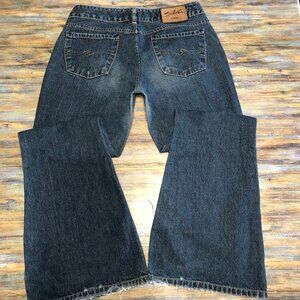 Silver Jeans VTG Bell Bottoms Low Rise Boho Distressed Blue Womens Size 31/31